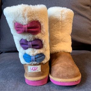UGG Malena Sheepskin Chestnut Boots Size 3 Y